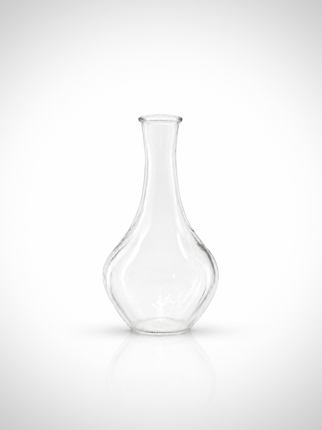 Clear narrow-neck rounded bud vase